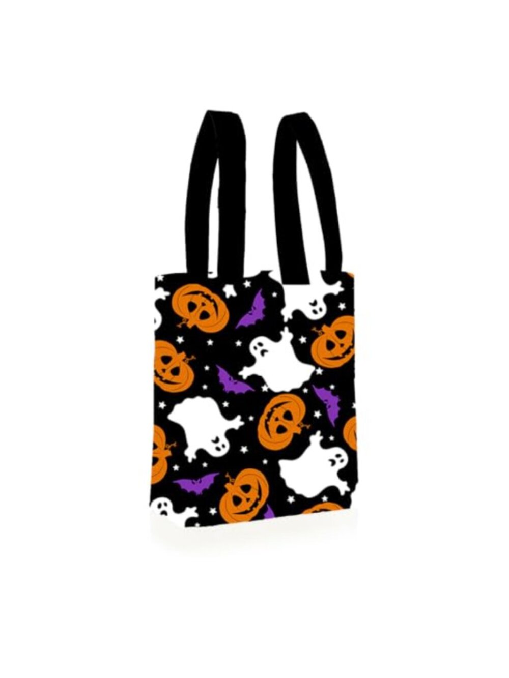 Halloween Canvas Tote Bag Reusable Candy Bucket 12.2x11